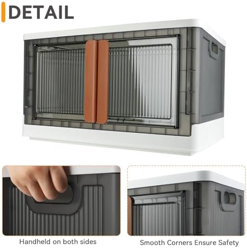 Storage Boxes, Extra Large Cabinet with Lids, Foldable, 4 Packs