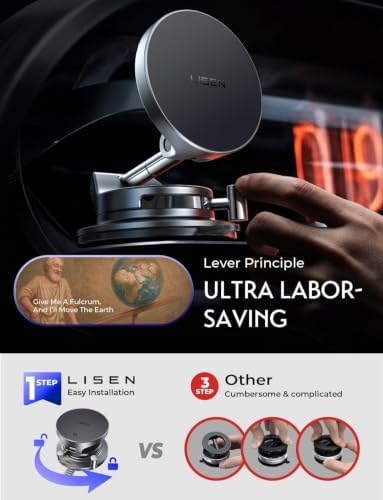 15W Magsafe Car Mount Charger for iPhone 18 Pro Max, Magnetic Wireless Car Charger, Suction Phone Mount, Vacuum Magnetic Phone Holder for Carfor iPhone 18 Pro Max 17 16 15 14 13 12 Samsung Pixel