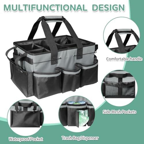 Cleaning Caddy Bag Wearable,Cleaning Caddy Supplies Organizer (Grey)