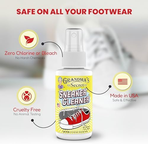 Sneaker Cleaner - for Rubber, Canvas, Leather, Stain Remover Spray Removes Dirt, Grime, Grass - Cleaner for Outdoor Shoes, Slippers, Moccasins - 16oz & 3oz Combo