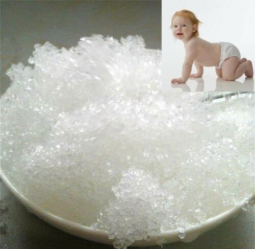 Sodium Polyacrylate 5 lbs. Super water Absorbent Polymer for making instant fake snow cleaning spills, as a thickening agent and ice packs. Abosrbs over 1000 times its own weight with water.