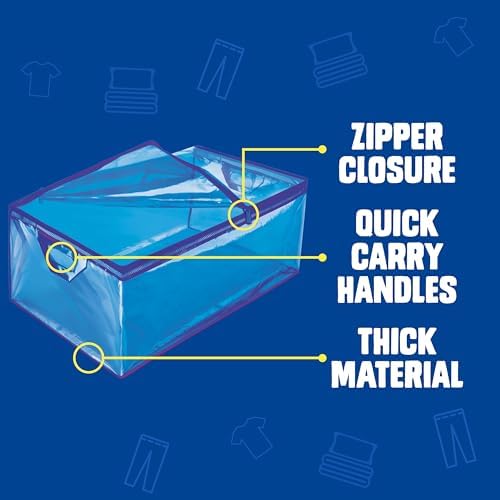 Flexible Totes, 22 Gallon X-Large Storage Bags with Zipper, 2 Count