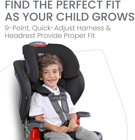 Britax Grow with You ClickTight Harness-2-Booster Car Seat, 2-in-1 High Back Booster, Black Contour