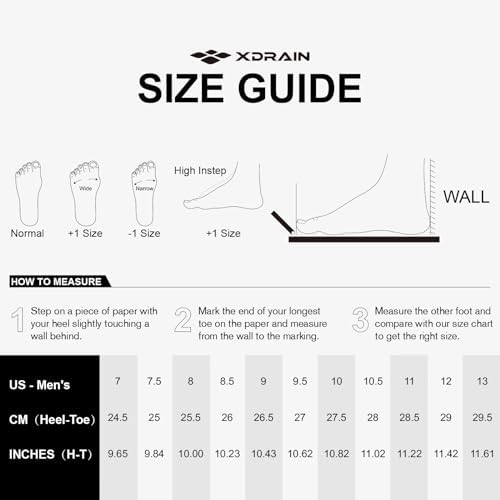 Men's Stylish Water Shoes, Quick-Dry Xdrain Water Sneakers, Lightweight & Comfort Footed