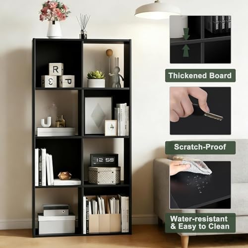 8 Cube Storage Organizer Shelf, Open Cube Bookshelf