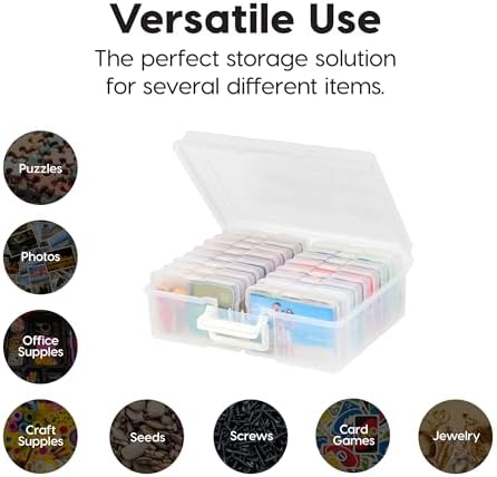 Photo Storage Box |Made in USA| 16 Cases - (2-Pack) - Clear