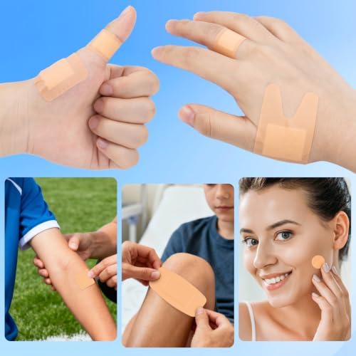 1000 Counts Assorted Bandages Bulk Variety Pack 12 Styles Waterproof