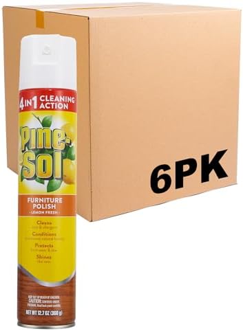 Furniture Polish Spray, Wood Cleaner, Lemon, 12.7 oz, 6 Pack