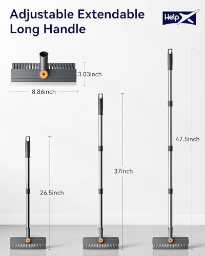 3 in 1 Adjustable Small Floor Scrub Brush with Long Handle