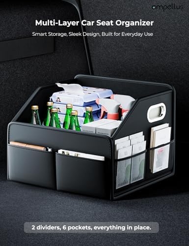 Car Seat Organizer, Collapsible, Black