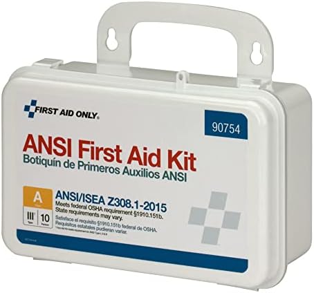 90754 Bulk ANSI A 10-Person Emergency First Aid Kit for Home, Work, and Travel, 71 Pieces