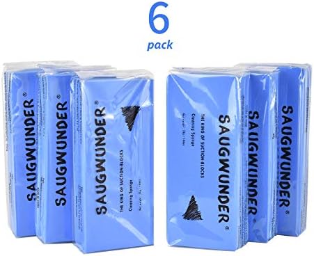 Super Absorbent Sponge Durable Stuff PVA Sponge Box High Water Absorbability Use in Car Boat Kayak After Shower Pick up Liquid Like Vacuum Cleaning Supplies (6 Blue Suction Sponges/Saver Pack)