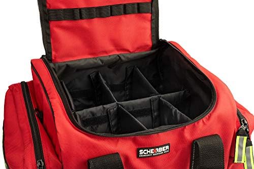 Fully-Stocked First Responder Bag | Professional EMT/EMS Trauma & Bleeding Medical Kit | HSA/FSA Approved | CAT Tourniquet, HyFin Chest Seal, Israeli Bandage & 250+ First Aid Supplies (Red)