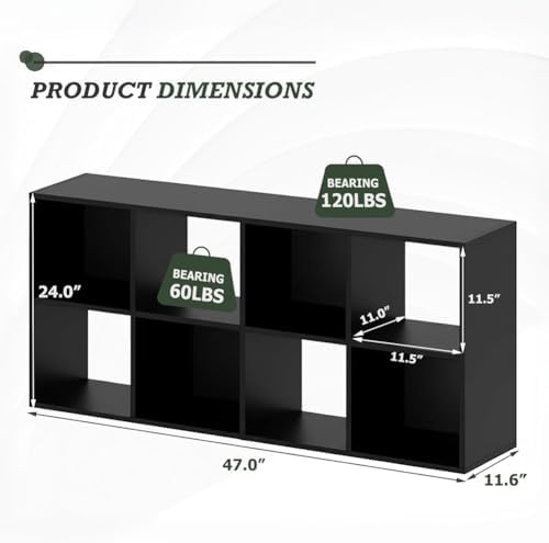 8 Cube Storage Organizer Shelf, Open Cube Bookshelf