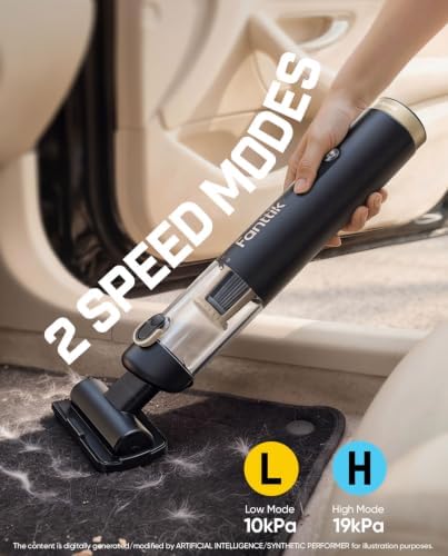 Slim V10 Ultra Cordless Car Vacuum, 4-in-1 Portable Mini Vacuum with 19kPa Suction, Freely Combinable Accessories, 2 Suction Modes, Handheld Vac for Car, Small Jobs, Keyboard, Office (Black)