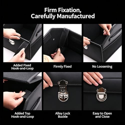 Premium Leather Car Trunk Organizer, Black
