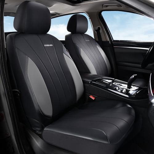 Seat Covers, Car Seat Covers Full Set, Automotive Seat Covers 5 Seats, Waterproof Car Seat Protectors Universal Fit for SUVs Trucks Sedans-Grey&Black