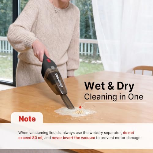 Wet/Dry Handheld Vacuum Cordless, Wall-Mounted Hand Vac, Black