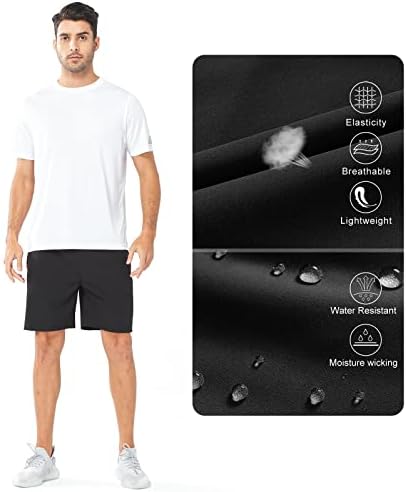 Men's Athletic Running Shorts Quick Dry Lightweight Zip Pockets