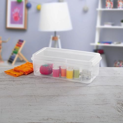 Rectangular Large FlipTop, Clear Plastic Storage Box, 6-Pack