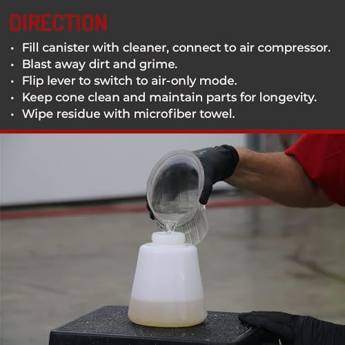 Vortex I Air Cleaning Gun – Deep Cleans Auto Interiors & Exteriors – Compressed Air Powered – Car Detailing Tool for Dirt, Dust, Grime & Stains