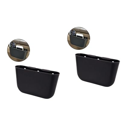 Amosfun 2pcs Car Trash Can Hanging Auto Garbage Litter Bin Bag Organizer Car Storage
