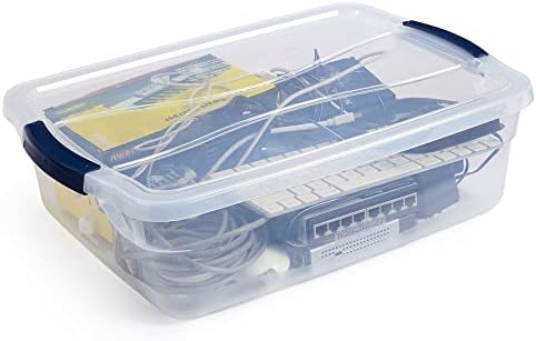 Cleverstore 17 Qt Clear Storage Bins with Lids, 6 Pack