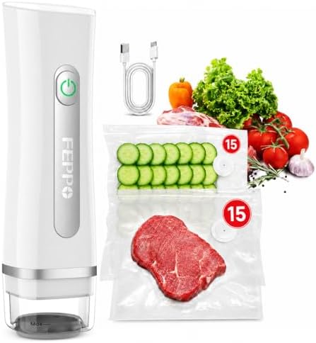 Vacuum Sealer for Food with Visible Water Tank, 30 Reusable Bags