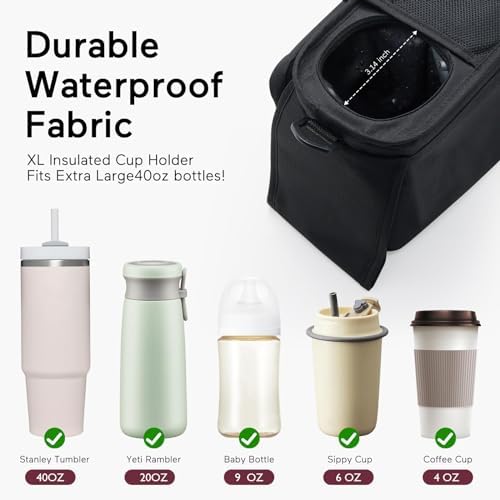 Universal Stroller Organizer with Insulated Cup Holder