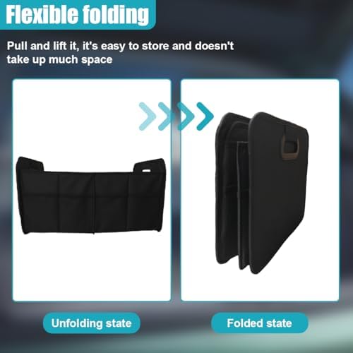 Foldable Car Trunk Organizer for Sedan SUV Truck (Black)