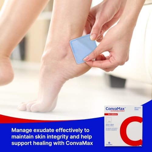 ConvaMax 4"x4" Super Absorbent Wound Dressing, Non-Adhesive, 10 Ct Box