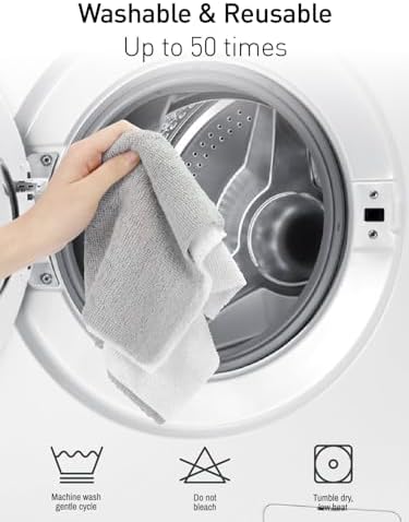Microfiber Cleaning Cloth Roll- 75 Sheets, 12" x 12" (White)