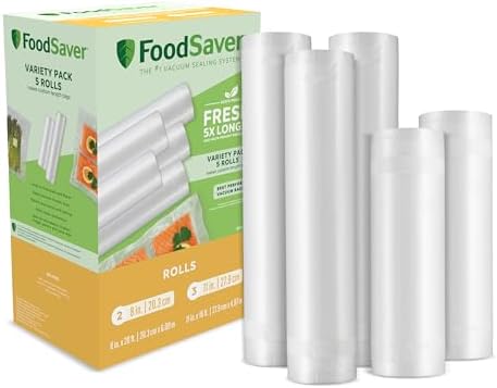 Custom Length Vacuum Sealer Bags Multipack, 5 Count Rolls for Airtight Food Storage and Sous Vide - Compatible with, 8 (2 Pack) and 11 (3 Pack)