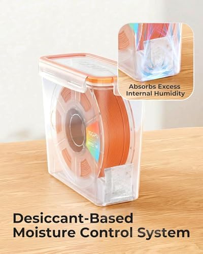 Pro Filament Storage Box – Precision-Fit Airtight Container for Single 1KG Spools, Flat-Lid Design for Stable Stacking, Premium Desiccant Moisture Control, 3D Printer Filament Storage 6 Pack