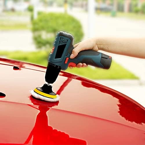 6pcs 3in Imitation Wool Polishing Buffing Pad Kit with 5/8in‑11 Drill Adapter Buffing Pads for Car Buffer Polisher Car Polisher Pad Car Buffer Pad