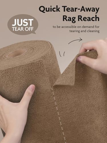 Microfiber Cleaning Cloth Roll- 75 Sheets, 12" x 12" (Tan)