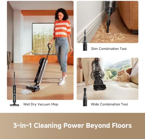 dreame G10 Duo Wet Dry Vacuum Mop Combo, 3-in-1 Cordless Vacuum