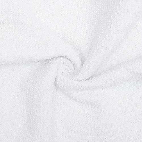 13 x 13 Inches Bar Mop Towels White Terry Cloth Dish Rags, Cotton Cleanings Cloths - Soft & Gentle Face Towels, Absorbent & Lightweight Bar Rags for Kitchen Hand Towels (24 Pack)