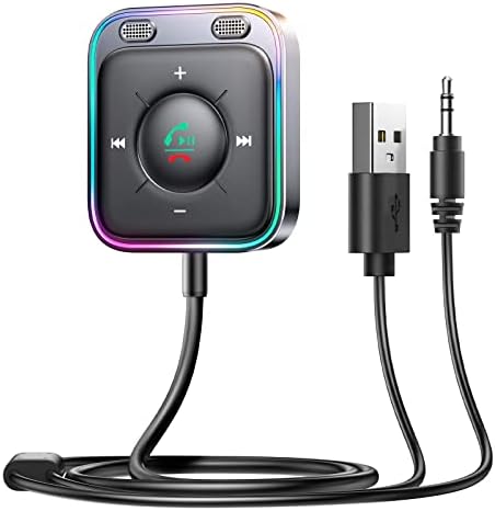 Bluetooth 6.0 AUX Car Adapter, Dual Mics Noise Cancellation