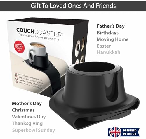 CouchCoaster® - Couch Armrest Cup Holder, Jet Black