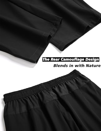 Mens Hiking Pants Joggers Lightweight Breathable Quick Dry Outdoor Fishing Athletic Work Pants with Zipper Pockets