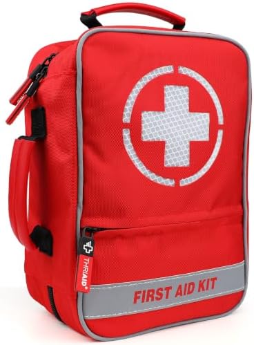 410 PCS First Aid Kit, Double‑Sided Reflective Well‑Organized Waterproof Emergency Supply Kit for Home, Car, Travel & Outdoor