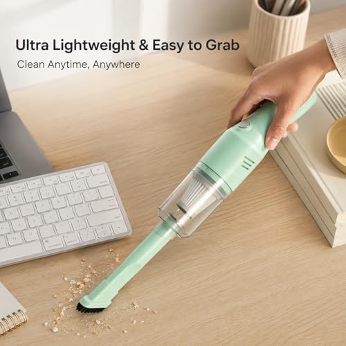 Mini Cordless Handheld Vacuum for Car, Sofa, Desk, Drawers & Crumbs, Mint
