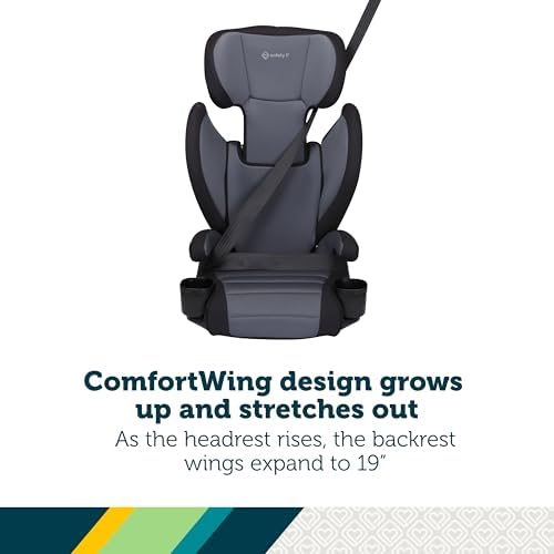 Grow and Go 2-in-1 Booster Car Seat with ComfortWings, Converts High-Back to Backless, 19" Wide, Slim Design, Lightweight, Foldable, Easy-Clean, Cup Holders, 40-100 lbs, Crushed Grape