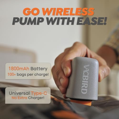 Rechargeable Wireless Vacuum Pump + 10 Storage Bags – Compact Space Saver for Travel & Home, Perfect for Clothes, Blankets, Seasonal Organization