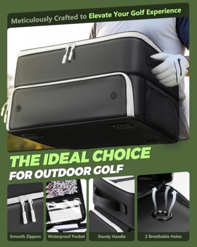 Golf Trunk Organizer, Golf Accessories for Men/Women to Storage Stuff and Gear, Cool Gifts for Golfers, Dad, Him/Her, Birthday or Father’s Day