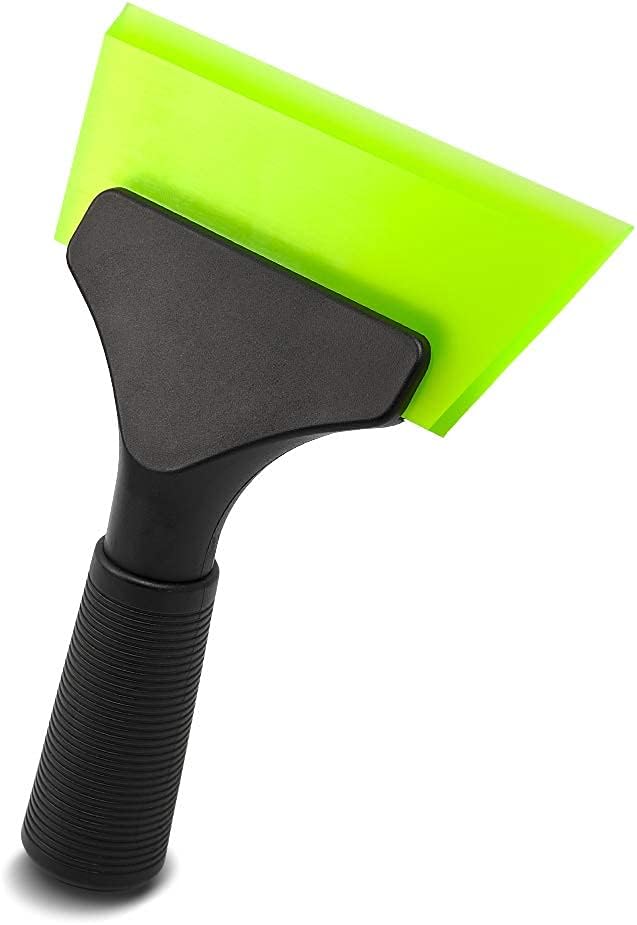 FOSHIO Small Squeegee with 5 Inch Green Rubber Blade Mini Wiper Window Tinting Tools for Mirror Glass Window Cleaner with Non-Slip Handle