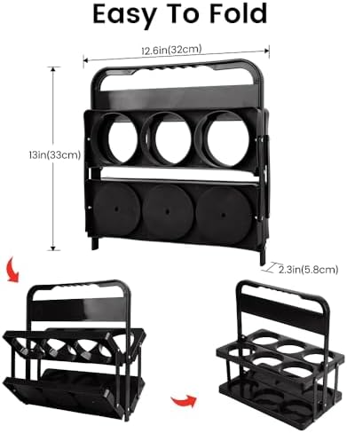 6 Cup Drink Carrier with Handle, Plastic Cup Carriers for Drinks
