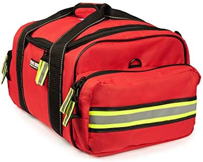 Fully-Stocked First Responder Bag | Professional EMT/EMS Trauma & Bleeding Medical Kit | HSA/FSA Approved | CAT Tourniquet, HyFin Chest Seal, Israeli Bandage & 250+ First Aid Supplies (Red)
