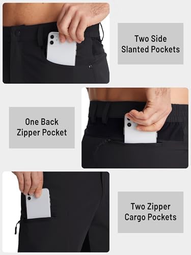 Men's Hiking Cargo Shorts 10" with Zipper Pockets Quick Dry Casual Stretch Golf Work Short Outdoor Summer